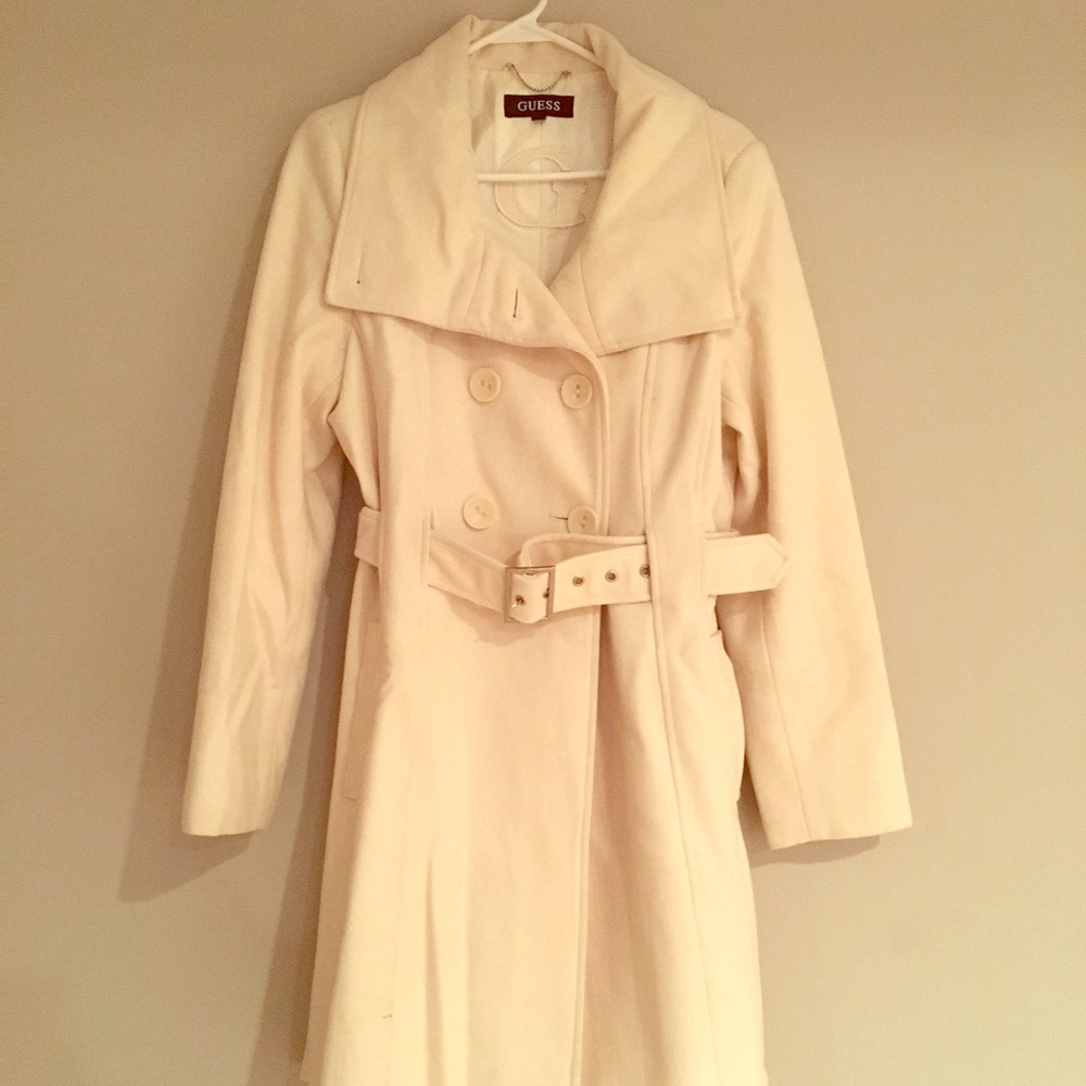Guess off-white coat - size M